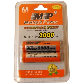 Батарейка аккумуляторная AA MULTIPLE POWER MP-2000, Ni-MH 1,2V, R6, 2000 мАч