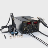 Паяльная станция Yihua-968 DА+   Имеет 2  дисплея  .Регулирование температуры использует технологию сердечника, принимая микропроцессорным ПИД - программирование на высокой скорости  Монтажно-демонтажная паяльная станция в антистатическом исполнении с фен