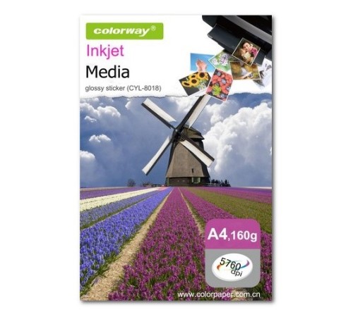 160g А4 100л бумага COLORWAY Глянцевый стикер (GSR) (CYL-8018) 64,5*47mm