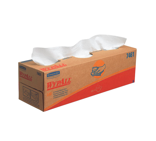 (Kimberly-Clark WypAll® Plus L40) Салфетки в коробке с дозатором повышенной прочности, рассчитанные на интенсивное использование. Дозатор на крышке коробки позволяет вынимать салфетки по одной 25,4смx40,6см.  (100шт./уп.) KATUN (5790)