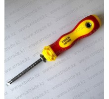 Отвертка с отверстием в ручке, сменная насадка шлицевая/крестообразная (7672)