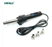 Термофен (паяльный фен) Yihua 8858-i - питание: ~220В ±10% 50Гц, мощность: 650 Ватт, диапазон регулировки температуры: от +100°C до +480°C, производительность: 120 литров в минуту, наружный диаметр сопла: 21 мм (совместимо с насадками для фенов паяльных с
