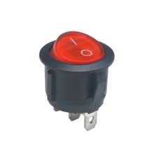 Клавишный переключатель ВКЛ-ВЫКЛ- 2 положения, 3 Pin, 6A 250V (красный, с подсветкой) KCD1-2