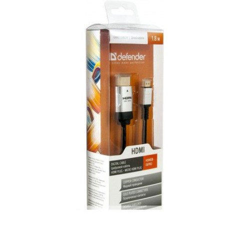 HDMI08-06PRO Кабель Defender HDMI(M)-microHDMI(M), 1.8м (ver 1.4), box-60 87461 HDMI08-06PRO Кабель Defender HDMI(M)-microHDMI(M), 1.8м (ver 1.4), box-60 87461