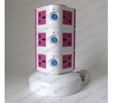Разветвитель-адаптер вертикальный на 12 розеток (3m) 10A/250V 50/60Hz max:2500W