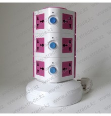 Разветвитель-адаптер вертикальный на 12 розеток (3m) 10A/250V 50/60Hz max:2500W