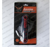 Набор раскладных шестигранных ключей. Размер компонентов 1.5, 2, 2.5, 3, 4, 5, 6, 8 мм (No2008)