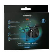 Салфетки чистящие 25шт. Defender сухие безворсовые для любых поверхностей 12х15см. В картонной коробке (30604)