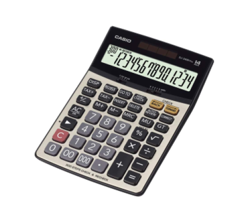 Casio DJ-240 ( Проверка 120 действий, 14 разрядов, рассчет налогов, двойное питание)
