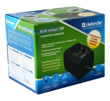 Cетевой стабилизатор Defender AVR Initial 1000/320W (вых роз.: 2 c з-змл.; вх 175-285В), box-4 (99018)