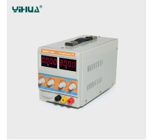 Блок питания цифровой Yihua 305D Два режима работы данной модели: стабилизация тока и стабилизация напряжения, защищен от короткого замыкания и подключения в обратной полярности. Выходное напряжение: 0 — 30 В, выходной ток: 0— 5 А, уровень пульсаций по то