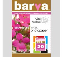 285g (10x15) 20л бумага BARVA PROFI Белый Суперглянец (IP-R285-034)
