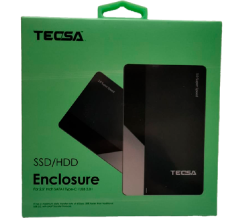 Корпус для жесткого диска SSD с адаптером Tecsa  Hard Drive Enclosure USB C 3.0 with org Connector