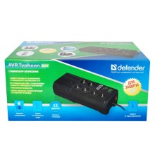 Сетевой стабилизатор Defender AVR Typhoon 800/400W (вых роз.: 6 c з-змл; вх 150-280В), box-4 (99014)