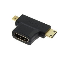 Разъем HDMI F to Mini HDMI + Micro HDMI
