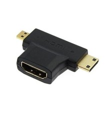Разъем HDMI F to Mini HDMI + Micro HDMI