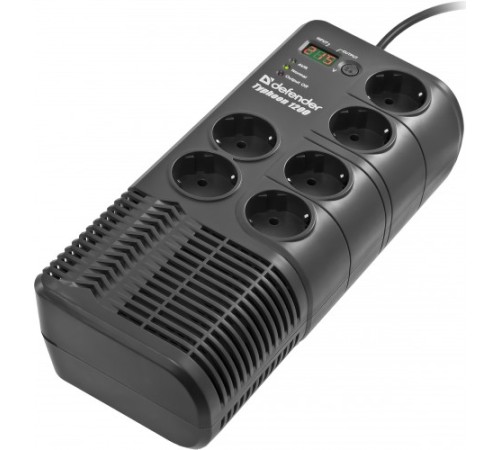 Сетевой стабилизатор Defender AVR Typhoon 1200/600W (вых роз.: 6 c з-змл.; вх 150-280В), box-4 (99015) Сетевой стабилизатор Defender AVR Typhoon 1200/600W (вых роз.: 6 c з-змл.; вх 150-280В), box-4 (99015)