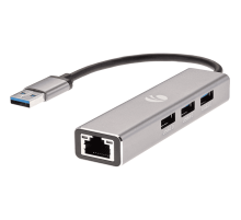 Переходник USB 3.0 - RJ-45 1000Mbps+3 USB3.0, Aluminum Shell, 0.2м DH312A