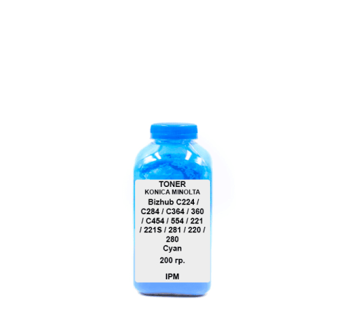 Тонер для KONICA MINOLTA Bizhub C224 / C284 / C364 / 360 / C454 / 554 / 221 / 221S / 281 / 220 / 280 cyan 200гр.