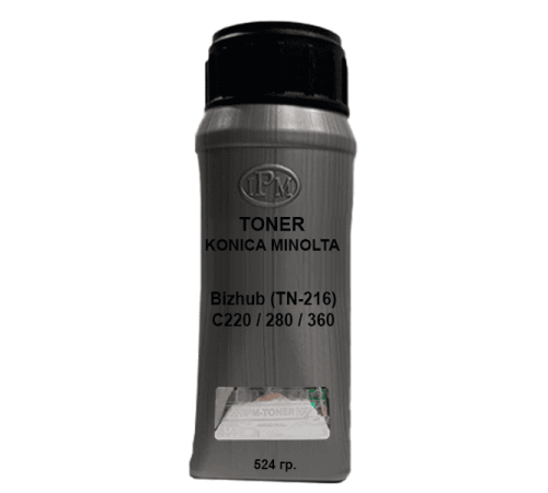 Тонер для KONICA MINOLTA Bizhub (TN-216) C220 / 280 / 360 black 524 гр. IPM