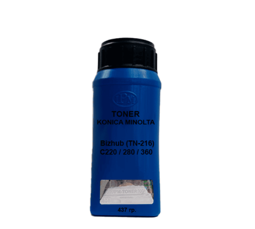 Тонер для KONICA MINOLTA Bizhub (TN-216) C220 / 280 / 360 cyan 437гр. IPM