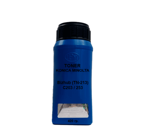 Тонер для KONICA MINOLTA Bizhub (TN-213) C203 / 253 cyan 420 гр. IPM Тонер для KONICA MINOLTA Bizhub (TN-213) C203 / 253 cyan 420 гр. IPM