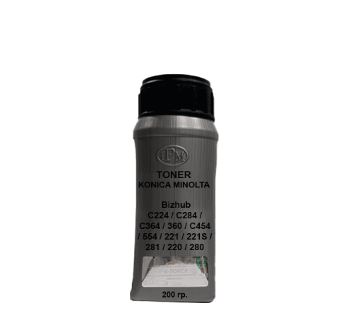 Тонер для KONICA MINOLTA Bizhub C224 / C284 / C364 / 360 / C454 / 554 / 221 / 221S / 281 / 220 / 280 black 200гр.