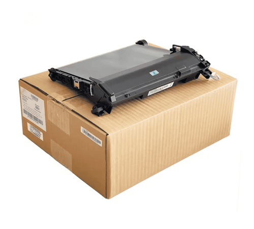 Узел переноса изображения принтера: черный гибкий ремень, натянутый на несколько роликов в пластиковом каркасе.