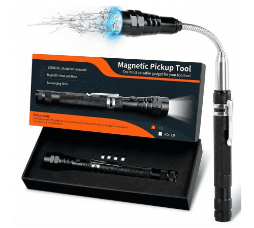 Инструмент для поиска, телескопическая штанга (17–57 см) с магнитом 22 мм и фонариком